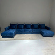 Luxury U-Shape Sofa - Velvet Fabric, Extra Large Deep – view 7