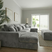 Chaise U-Shape Sofa – Luxury Velvet – view 4