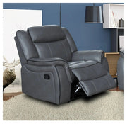 Grey Leather Gel Recliner 3 Seater 2 Seat or Armchair Sofa – view 3