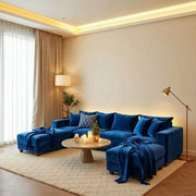Luxury U-Shape Sofa – Velvet Fabric – view 9