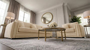 Alaska 3+1 Seater Velvet Sofa Set in Cream – Modern Luxury Design with Cushions – view 4