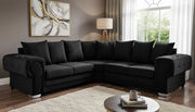 Verona 2C2 Corner Sofa – Black Velvet Luxury Suite