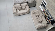 Rio Chesterfield Sofa Set – 3 + 2 Seater Cream Velvet Suite – view 5