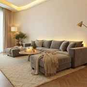 Luxury U-Shape Sofa – Velvet Fabric – view 3