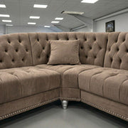 Elegance Chesterfield 2C2 Corner Sofa – Mink Velvet – view 3