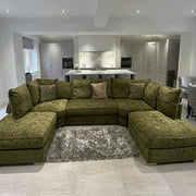 Luxury U-Shape Sofa – Velvet Fabric – view 2
