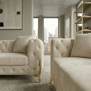 Luxury Cream 3+2 Seater Chesterfield Sofa Set – view 3