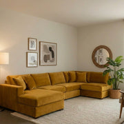 Luxury U-Shape Sofa – Velvet Fabric – view 3
