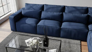 Borios 3C1 Corner Sofa – Blue Velvet Luxury Suite – view 3