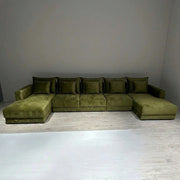 Luxury U-Shape Sofa - Velvet Fabric, Extra Large Deep – view 2
