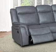 Grey Leather Gel Recliner 3 Seater 2 Seat or Armchair Sofa – view 4