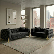 Luxury Black 3+2 Seater Chesterfield Sofa Set – view 7