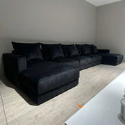 Luxury U-Shape Sofa - Velvet Fabric, Extra Large Deep – view 8